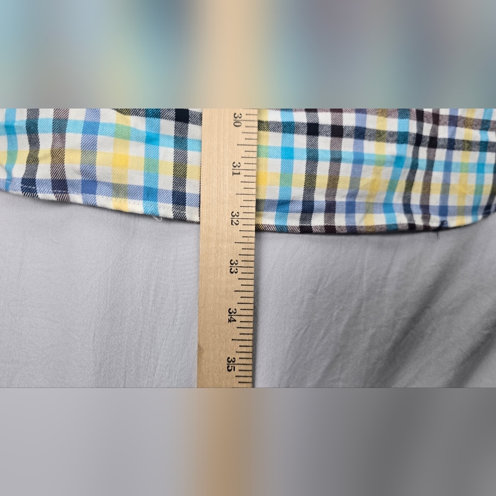 Penguin Men’s Plaid Flannel Button Up Heritage Slim Fit Size 18 34/35 NWT Cream - Picture 9 of 10